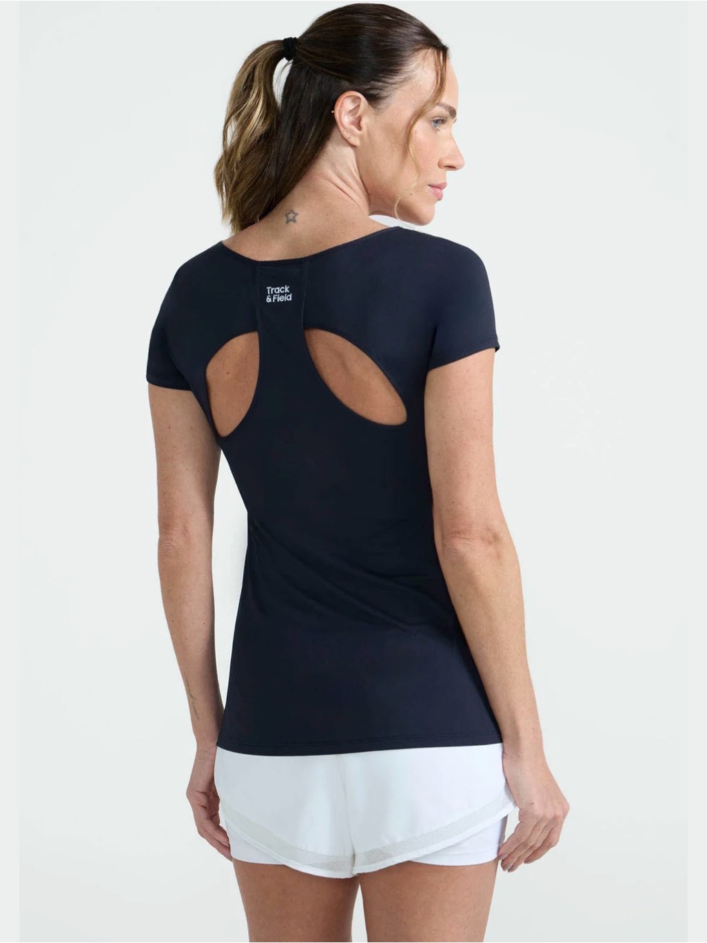 Back Cutout Short Sleeve Thermodry Workout Top Track & Field Size S